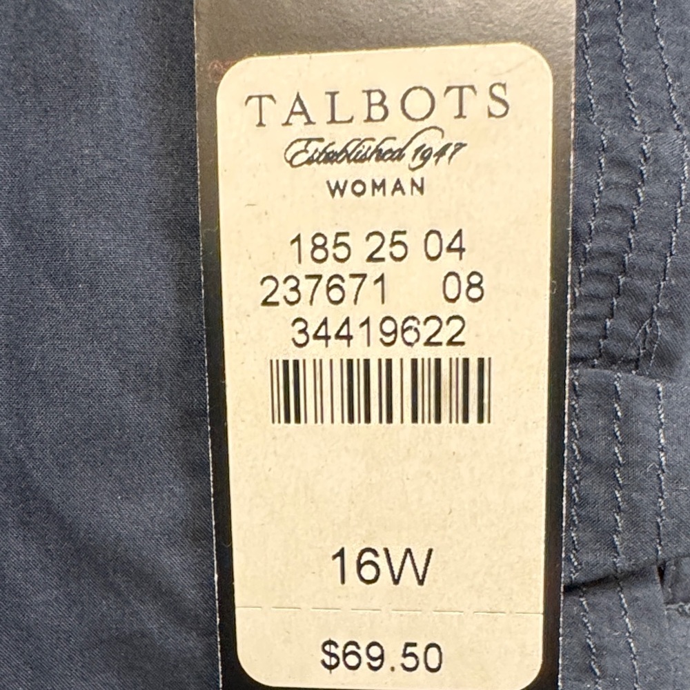 Talbots Navy Ruffled Button-Down Blouse - image 5